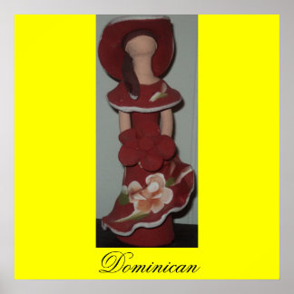 Poster Poupée dominicaine en céramique sans visage, Munec
