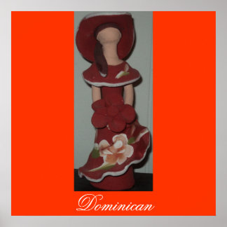 Poster Poupée dominicaine en céramique sans visage, Munec