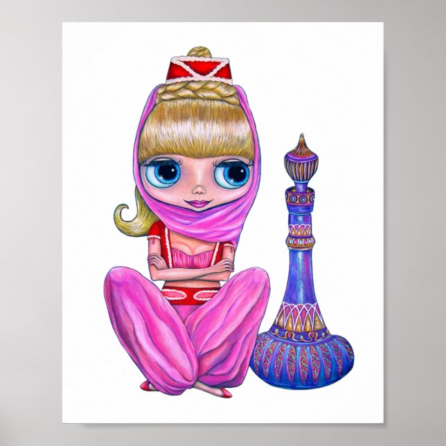 Poster Poupée fille Génie mignonne en Bouteille Magique R (Devant)