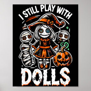 Poster Poupée vaudou creepy halloween pour les fans d'hor