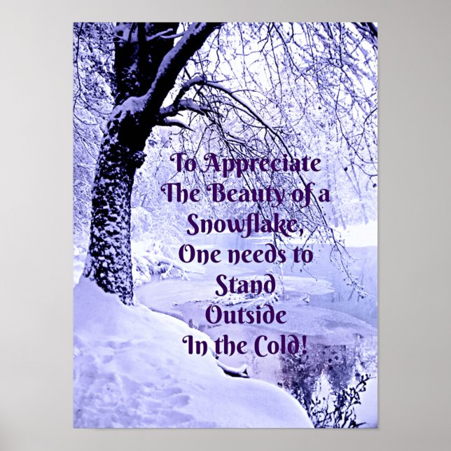 Poster Pour apprécier la beauté d'un flocon de neige (Devant)
