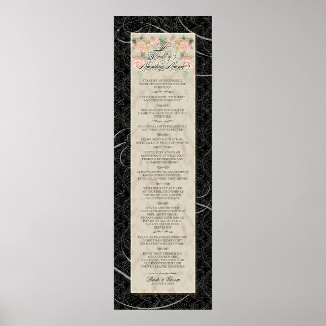 Poster Pour construire un amour durable - Noir Damask Pea (Devant)