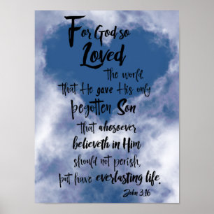 Poster Pour Dieu si aimé le monde Jean 3.16 KJV