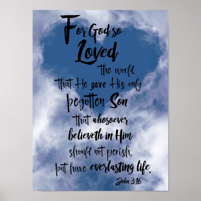 Poster Pour Dieu si aimé le monde Jean 3.16 KJV (Devant)