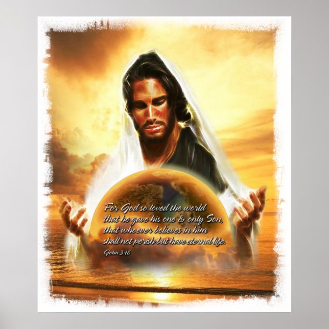 Poster Pour Dieu si aimé le monde... John 3:16 (Devant)