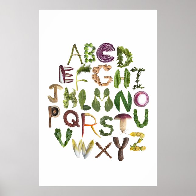 Poster pour enfants en Alphabet végétal (Devant)