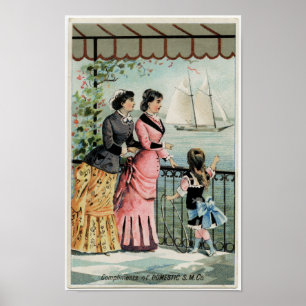 Poster pour femmes vintages, filles, voilier