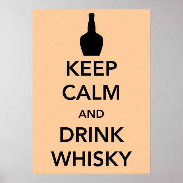 Poster pour garder le calme et boire du whisky (Devant)