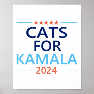 Poster Pour Kamala Harris 2024 Femme sans enfants et avec