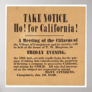 Poster Pour la Californie ! 1849 (1759A)