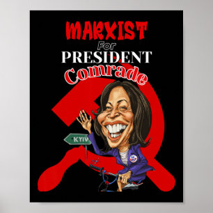 Poster Pour le président camarade Kamala Harris drôle Pré