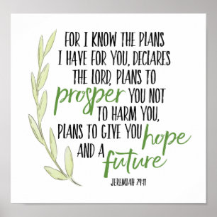 Poster Pour moi sais les plans que je prends pour vous la