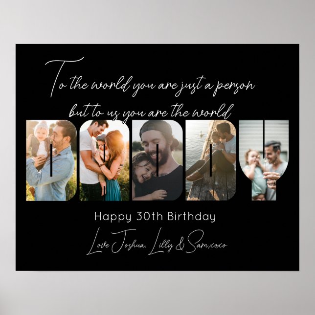 Poster Pour nous, vous êtes le monde papa Photo Collage P (Devant)