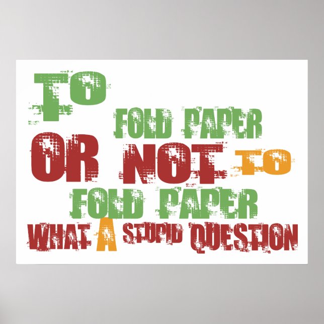 Poster Pour plier du papier (Devant)