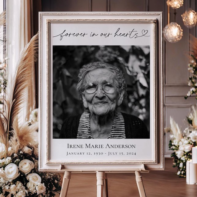 Poster Pour toujours dans nos coeurs Memorial Funeral Pho (Créateur téléchargé)