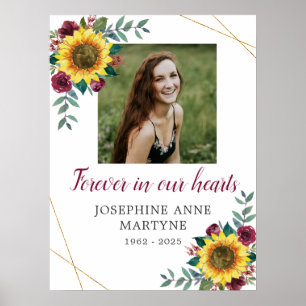 Poster Pour toujours dans nos coeurs tournesol Bourgogne 