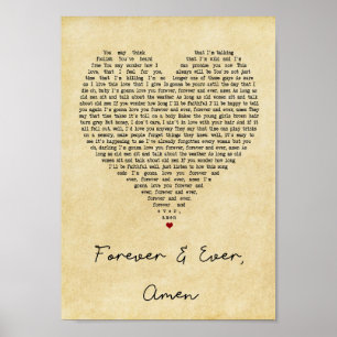 Poster Pour toujours et jamais amen copie lyrique de