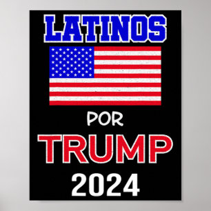 Poster Pour Trump 2024 Don Pro Trump - Latinos Por Trump
