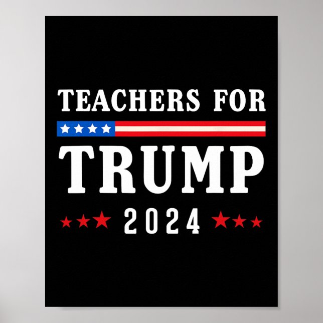 Poster Pour Trump 2024 : drapeau patriotique américain (Devant)