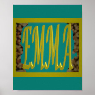 POSTER POUR UNE FILLE APPELÉE EMMA MARINE BLEU PEBBLES