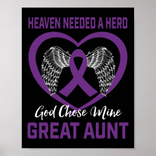 Poster Pourpre En Mémoire De La Grande Tante Cancer Pancr