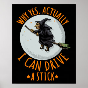 Poster Pourquoi Oui En Fait Je Peux Conduire Un Bâton Drô