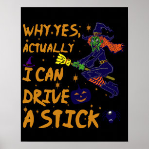 Poster Pourquoi Oui En Fait Je Peux Conduire Un Bâton Drô