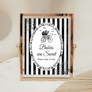 Poster Poussette gothique Les bébés d'Halloween sont doux