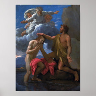 Poster Poussin - Saint Jean baptisant le Christ