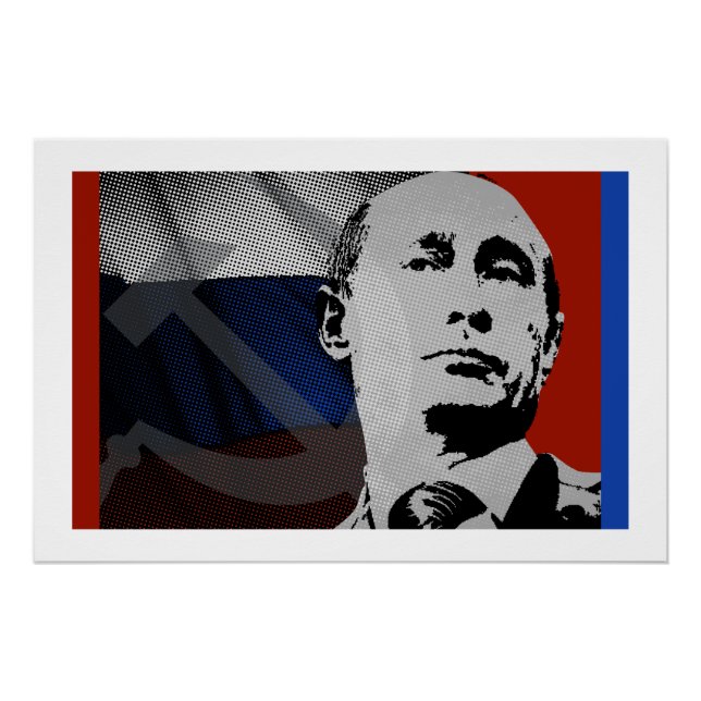 Poster Poutine avec le drapeau russe (Devant)