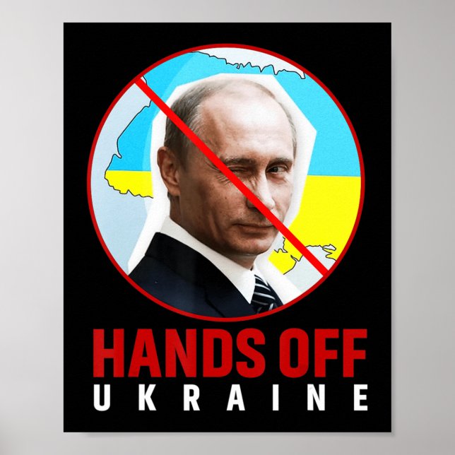Poster Poutine met la main à l'Ukraine (Devant)