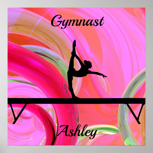 Poster Poutre de gymnastique Bold Personnalisation Abstra (Devant)
