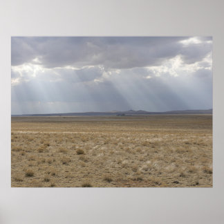 Poster Poutres De Soleil Au-Dessus De La Plaine