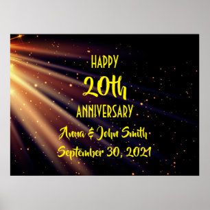 Poster Poutres lumineuses personnalisables Happy Annivers