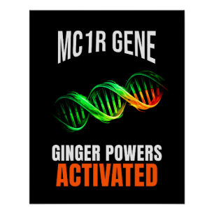 Poster Pouvoirs Roux Activés Mutant ADN Drôle Roux