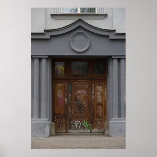 Poster Prague : Graffiti sur une porte classique