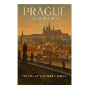 Poster Prague, République tchèque — Ville aux cent flèch