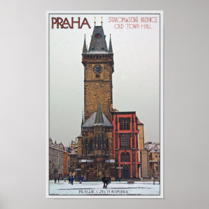 Poster Prague - vieux hôtel de ville