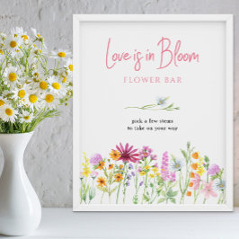 Poster Prairie de Fleurs Sauvages L'amour est en fleurs B