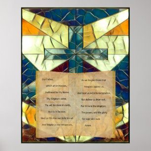 Poster Prayer en verre souillé de seigneur
