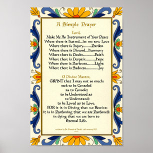 Poster Prayer of Saint St. Francis of Assisi 15:17 Paris