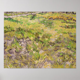 Poster Pré de Vincent van Gogh avec des papillons, 1890