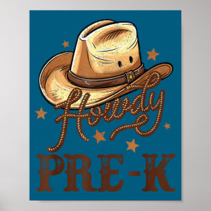 Poster Pré K Country Howdy K Pré Rodeo Occidental Profess