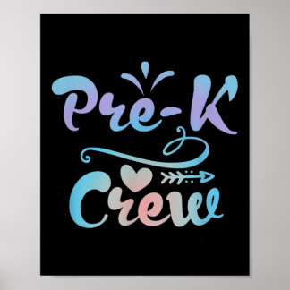 Poster Pre-k Crew Student Kid Teacher Back To School Firs