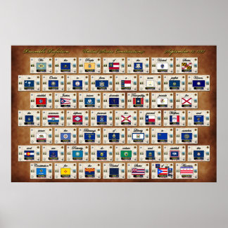 Poster Préambule de l'affiche de la Constitution américai