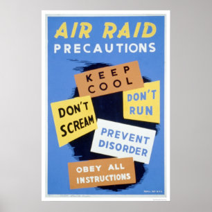 Poster Précautions de raid aérien WPA 1941
