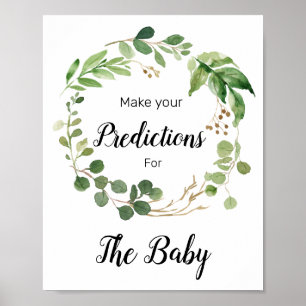 Poster Prédictions florales de verdure pour bébé signe