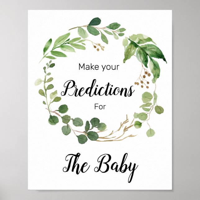 Poster Prédictions florales de verdure pour bébé signe (Devant)