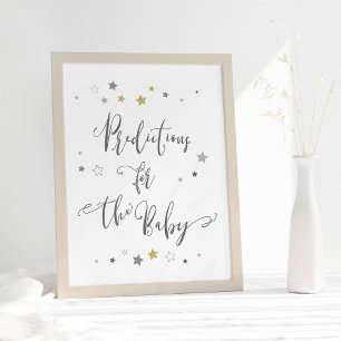 Poster Prédictions pour bébé   Baby shower non sexiste