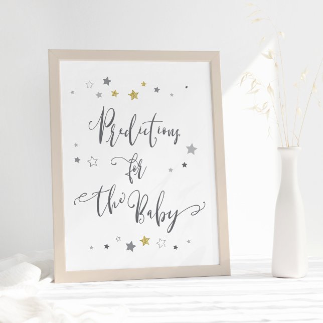 Poster Prédictions pour bébé | Baby shower non sexiste (Créateur téléchargé)